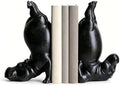 Black Resin Hippo Bookends Set of 2 – Heavy Duty Decorative Book Ends for Shelves, Unique Animal Book Stopper for Heavy Books, Hippo Decor for Home Office Bookshelf, Book Lover Gift by wsmart
