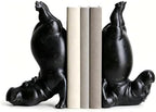 Black Resin Hippo Bookends Set of 2 – Heavy Duty Decorative Book Ends for Shelves, Unique Animal Book Stopper for Heavy Books, Hippo Decor for Home Office Bookshelf, Book Lover Gift by wsmart