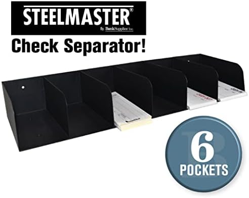 BankSupplies STEELMASTER Steel Document Organizer 6 Pocket Black Powder Coated Finish - Image 2