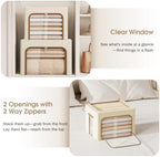 Yecaye 3-Pack 40L Clothes Storage Bins, Storage Bags for Clothes, Beige - Image 5
