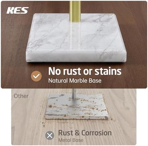 KES Freestanding Toilet Paper Holder, Brushed Gold, Marble Base, SUS304 - Image 2