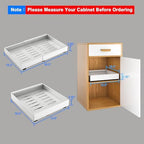 Mustorn 2 Pack Pull Out Cabinet Organizer, Expandable Slide Out Drawers for Kitchen Cabinets Peel and Stick Pullout Drawer Heavy Duty Sliding Shelves for Cupboard, Pantry, Bathroom(16.5" Deep, White) - Image 2