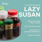 Home Intuition Round Plastic Grey Lazy Susan Turntable Food Storage Container for Kitchen (9" Round, 1 Pack) - Image 3