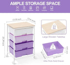 SYKIARIOL Rolling Cart with Drawers, 4-Drawer Utility Cart, Purple - Image 3