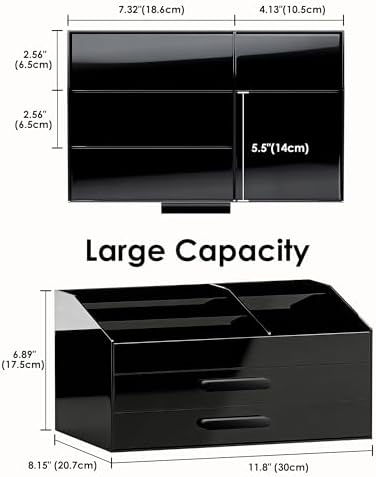 ProCase Cologne Organizer for Men with Drawer, Bathroom Organizer -2 Layer - Image 3