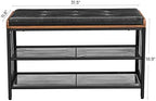 VASAGLE Shoe Bench, Padded Storage Bench with Mesh Shelf - Image 3