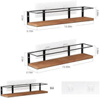 Spice Rack Self-Adhesive or drilling, Rustic Style Hanging Spice Rack, Spice Organization for Cabinet Door or Wall Mount, Over The Stove, Kitchen Wall, 4-Pack - Image 2