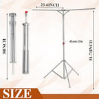 Shimeyao Metal Shopping Bag Rack 51-71 Inch Adjustable Height Heavy Duty Bag Display Stand Holder for Vendors with 4 Foldable Arms for Malls, Boutique, Trade Show, Craft Fairs(Gray) - Image 2