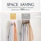 HOUSE DAY Pink Velvet Hangers 240 Pack, Premium Clothes Hangers Non-Slip Felt Hangers, Sturdy Black Hangers Heavy Duty Coat Hangers, Durable Suit Hangers, Space Saving No Hanger Mark Rotating Hook - Image 4