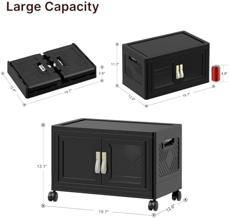 UAMFURI Stackable Storage Bins with Lids, 48QT Extra Large Storage Cabinets - Image 2