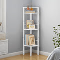 Tajsoon Small Corner Shelf Stand 3 Tier 39.5" with Metal Frame, White by Tajsoon
