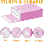 SpaceAid 12 Pack Bed Sheet Organizers and Storage, Foldable Sheet Organizer for Linen Closet, Sheets Set Folder Keeper with Window XL (Queen & King Size) Bedding Container (Pink, 12 Pack) - Image 6