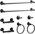 BGL Bathroom Hardware Set Matte Black Adjustable Expandable Bath Towel Bars Bathroom Accessory Set Towel Racks 8-Pieces Wall Mount by BGL