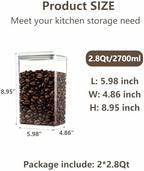 Pop Food Storage Containers Set Large Airtight Food Storage Containers with Pop Lids, Kitchen Pantry Organization and Storage, Cereal, Rice, Flour, Pasta & Snack Container, BPA Free, 2 x 2.8Qt - Image 5