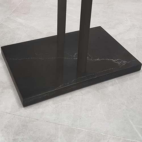 40 Inch Freestanding Towel Rack for Bathroom Floor Double-T Shape Bath Sheet Holder with Marble Design Base Standing Towel bar Next to Tub or Shower Towel Holder Stand SUS304 Matte Black - Image 3