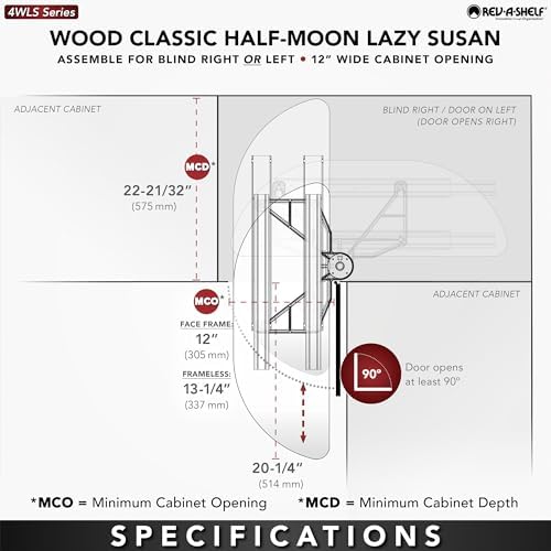 Rev-A-Shelf 32" Dual Shelf Half Moon Lazy Susan Organizer, Wood - Image 4