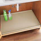 FLATO Waterproof Under Sink Mat, 37" x 22", Beige by Unknown