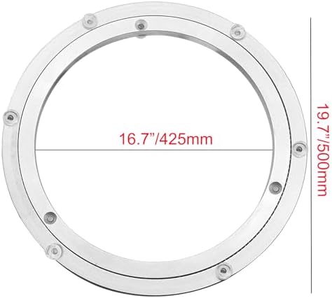 Aluminium Alloy Turntable Bearing, Heavy Duty Swivel Turntable Lazy Susan Rotating Bearing Turntable Round Dining Table Smooth Swivel Plate Hardware, 20" - Image 2