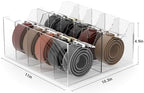 Large Acrylic Belt Organizer, Clear 10 Compartments Storage with Dust Cover, Display Holder - Image 2