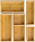 happimess Eldora 5-Piece Handcrafted Bamboo Drawer Organizers, Natural by Happimess