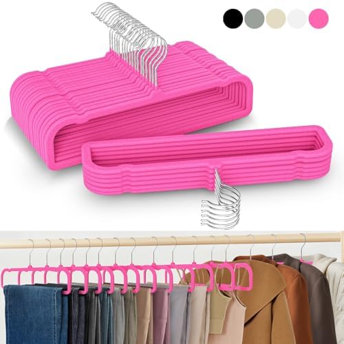 50 Pack Velvet Hangers Non Slip, Felt Pants Hangers Thin Space Saving - Image 2