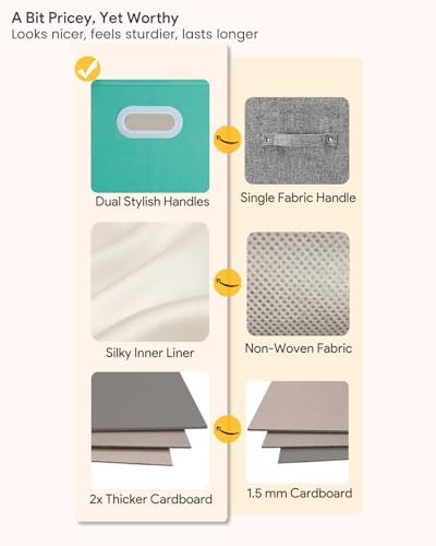 Storage Cube Bins | Macaron & White, 10.5"x10.5"x11", 6 Pack - Image 4