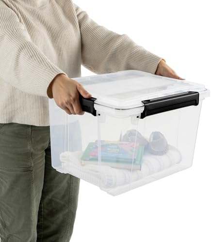 Sterilite Gasket Storage Box with Lids for Home & Office, 34 Quart, 12-Pack - Image 6