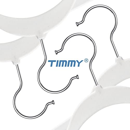 TIMMY 50 Pack Velvet Clothes Hangers, 17.7 in, White/Silver, Non-Slip - Image 6