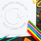 Custom Made Hybrid Respected Crescent Library Embossing Stamp for Muslim Wedding Planners - Personalized Return Book Embossed Stamp - Customized Embossed Stamp for Elegant Book Marking and Gifting - Image 4