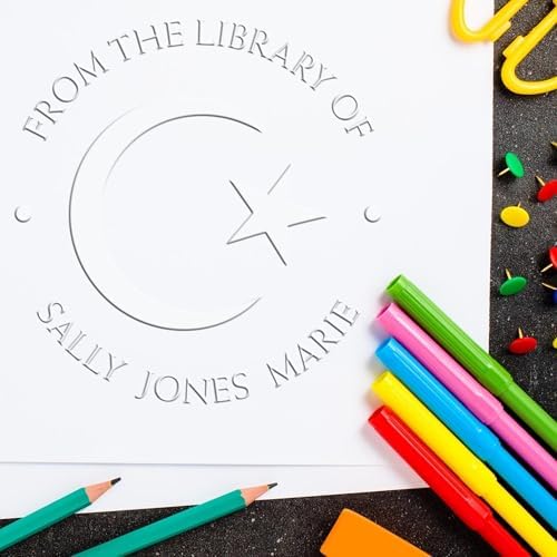 Custom Made Home Embossed Stamp - Desk Respected Crescent Home Library Paper Embosser for Islamic School Teachers - Personalized Custom New Home Embossed Stamp for Books, Documents, and Certificates - Image 6