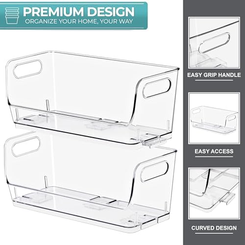 Sorbus Clear Pantry Organizer with Stackable Storage Bins, Open Front - Image 6