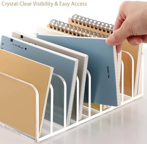 SANRUI Mail Organizer, Clear Acrylic Desk Organizer, 9-Compartment - Image 6