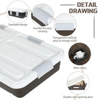 Beeveer 4 Pcs Plastic Under Bed Storage Container 31.5x15.8x5.2inch, Brown - Image 3