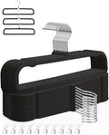 Black Velvet Hangers Non-Slip 20 Pack Felt Hangers for Pants Trouser Hanger by HGYZE