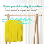 Multi-Color Premium Velvet Hangers with Mini Hooks, Pack of 50, Non Slip, Space Saving Cascading Clothes Hangers, 5 Colors, Pink, Lavender, Navy Blue, Red Burgundy and Mint Green - Image 4