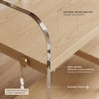 3-Tier Acrylic & Wood Bathroom Vanity Countertop Organizer Shelf - Image 5