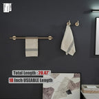 JQK Double Towel Bar Champagne Bronze, 20.5 Inch 304 Stainless Steel Thicken 0.8mm Towel Rack Bathroom, Towel Holder Wall Mount, Useable Length 18 Inch, TB100L18-CB - Image 3