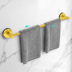 Adjustable Suction Cup Towel Bar for Bathroom Wall,17 Inch~29 Inch Towel Racks for Bathroom,Stainless Steel Bath Towel Holder(Brushed Gold) by WingWider