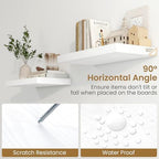 Fun Memories 72 Inch Long Floating Shelves for Wall, 72x9.3 Large Floating Shelf for Bedroom, Kitchen, Bathroom, Wall Mounted Rustic Wood Shelves with Invisible Bracket for Books, Decor, White - Image 5
