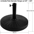 Blissun 22 lbs Patio Umbrella Base, Outdoor Umbrella Base, Market Umbrella Base Stand for Patio, Garden, Lawn, Black - Image 2