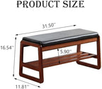 latifolia Shoe Rack Bench, Shoe Bench for Entryway(Black,31.50''L) - Image 2