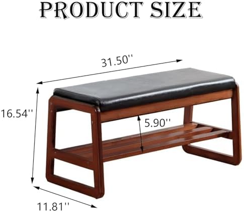 latifolia Shoe Rack Bench, Shoe Bench for Entryway(Black,31.50''L) - Image 2