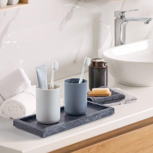 Natural Marble Vanity Tray, Stone Organizer for Bathroom & Kitchen - Image 5