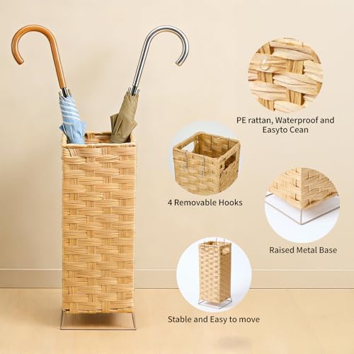 Rattan Umbrella Holder Basket Stand for Entryway - Image 6