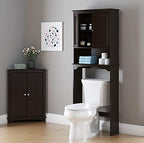 Spirich Over Toilet Storage Cabinet with Doors, Espresso Bathroom Organizer - Image 4