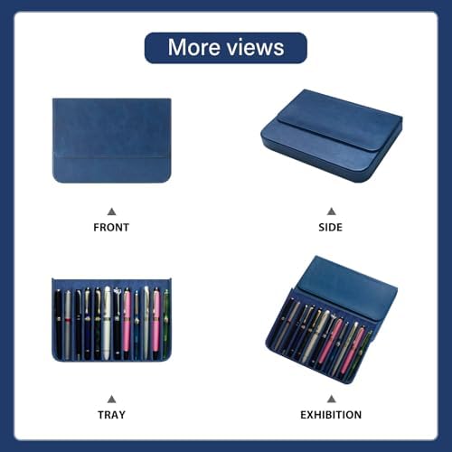 12 Slot Fountain Pen Case, Handmade Magnetic,Christmas Gift(blue) - Image 5