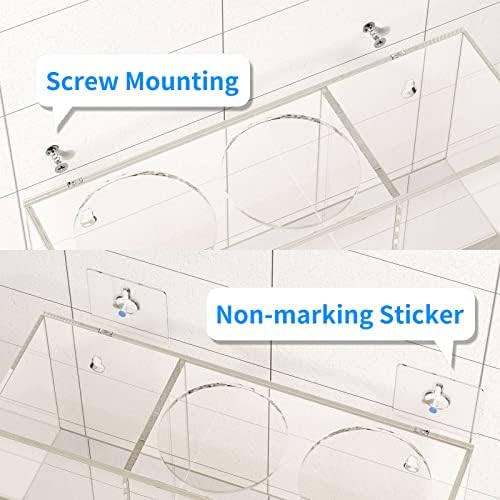 NIUBEE Hair Tool Organizer Wall Mount, Hair Dryer Holder for Bathroom,Clear - Image 5