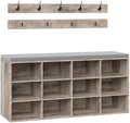 HOOBRO Shoe Storage Bench with Cushion, 39.4" L Entryway Bench by HOOBRO