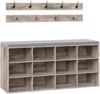 HOOBRO Shoe Storage Bench with Cushion, 39.4" L Entryway Bench by HOOBRO