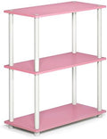 Furinno TURN-N-TUBE Storage Shelves, 3-Tier Book Shelf, Corner Shelf, Toolless Open Shelves, for Organization and Storage, Living Room, Garage, Home Office, Pink by Furinno-FitsYourSpaceFitsYourBudget